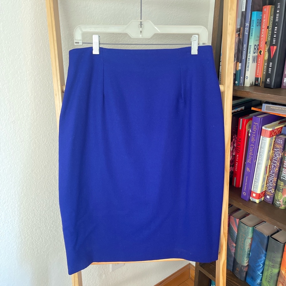 Evan Picone Twisted Wool Blue Women's Skirt